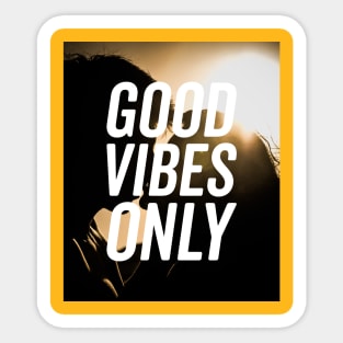 Good vibes couple kissing shirt Sticker